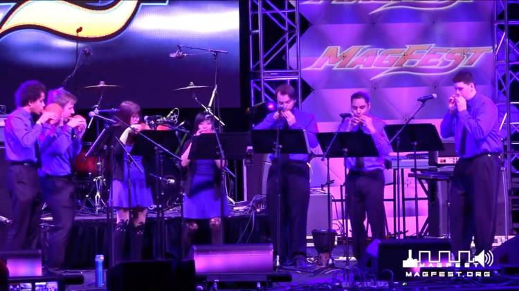 Ocabanda performing on stage at MAGfest in 2019 